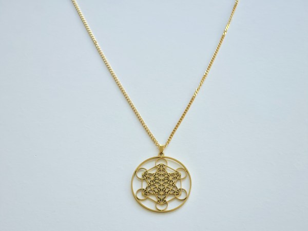 collier metatron doré acier inoxydable